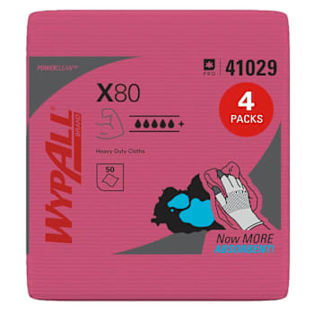 WypAll Powerclean X80 Heavy Duty Wipes, 4 Packs-Case