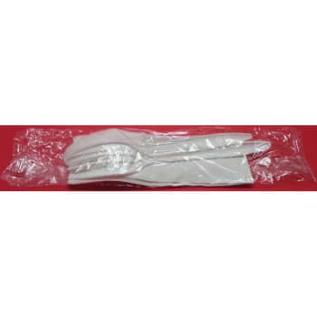 Wallace Packaging White Fork Spoon And Napkin Kit