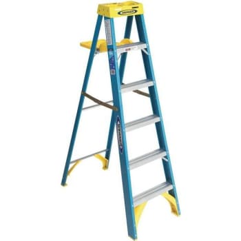 Image for Werner 6 Ft. 250 Lbs. Load Capacity Type-I Duty Rating Fiberglass Step Ladder from HD Supply