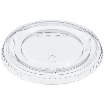 Dart Solo Plastic No-Slot Lids For 12 Oz. Cups, Clear, Case Of 1000
