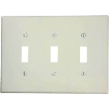 Image for Leviton 3-Gang Toggle Wall Plate (Ivory) from HD Supply