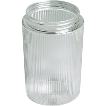 Clear Ribbed Cylinder Acrylic 6-1/8"H  3-1/4" Fitter