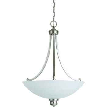 Image for Three Light Pendant, Brushed Nickel, Alabaster-Style Glass from HD Supply