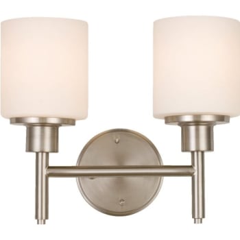 Image for Seasons Aubrey 13 in 2-Light Vanity Light Fixture (Brushed Nickel) from HD Supply