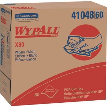 Wypall X80 White Extended-Use Pop-Up Box Reusable Wipes (80-Sheet Count) (5-Case)