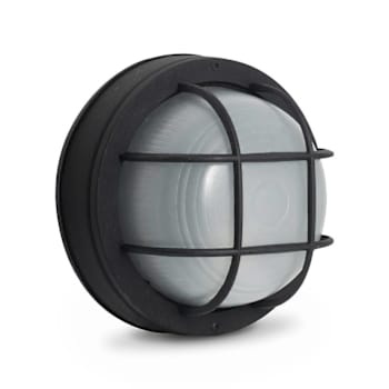 Seasons Incandescent Round Outdoor Wall Sconce Black