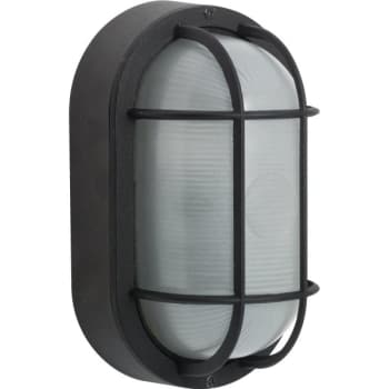 Seasons® 5 in 6 Watt Outdoor Nautical Bulkhead LED Flush-Mount Wall Light (Black)