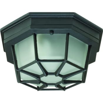 9.63 in. 1-Light Outdoor Ceiling Light (Black Cast Aluminum)