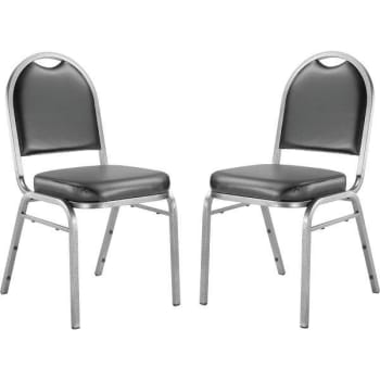 Image for National Public Seating Panther Chair with Silver Frame (2-Pack) (Black Vinyl) from HD Supply