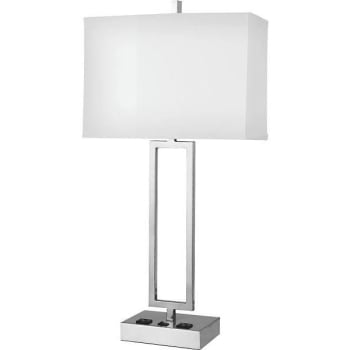 Image for Startex Industries 1 Light Brush Nickel Table Square Shade Lamp (2-Case) from HD Supply