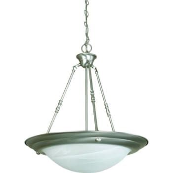 Image for Three-Light  Pendant Brushed Nickel Alabaster-Style Glass from HD Supply