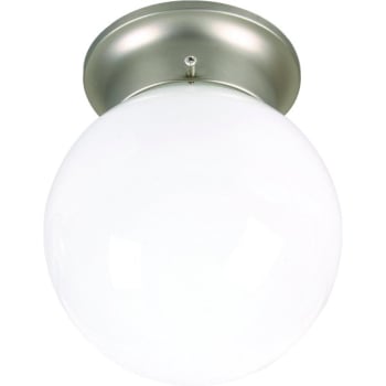 6 in 1-Light Globe Flush-Mount Ceiling Light Fixture (Brushed Nickel)