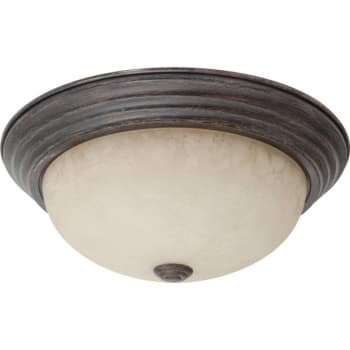 Seasons® 15-1/4 in 3-Light Round Flush-Mount Ceiling Light Fixture (Bronze)