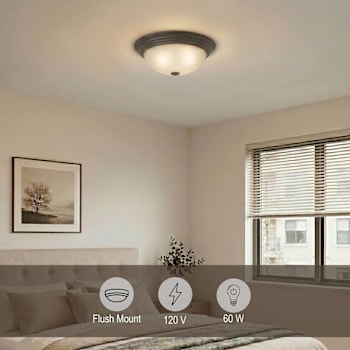 Image for Seasons 3 Light Incandescent Flush Mount Light, Bronze from HD Supply