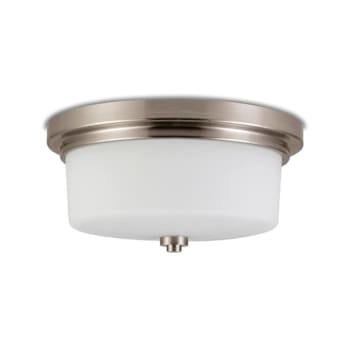 Image for Seasons Aubrey 2-Light Flush Mount Ceiling Light Satin Nickel from HD Supply