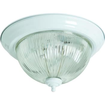 Image for Seasons® 14-3/8 in 2-Light Round Flush-Mount Ceiling Light Fixture (White) from HD Supply
