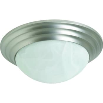 Seasons® 12 in 2-Light Round Flush-Mount Ceiling Light Fixture (Satin Nickel)