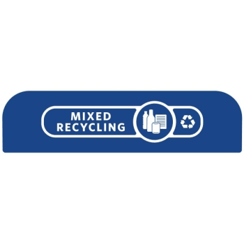 Image for Rubbermaid 23 Gallon "Mixed Recycling" Decal (Blue) from HD Supply