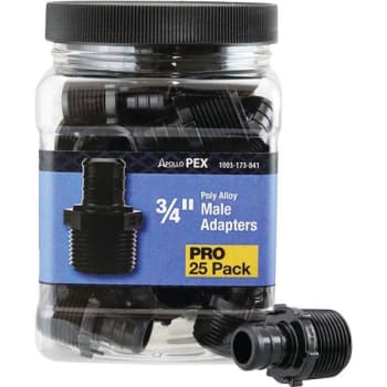Image for Apollo 3/4 In. Plastic PEX-B Barb X Male Pipe Thrd Adapter PRO Pack (25-Pack) from HD Supply