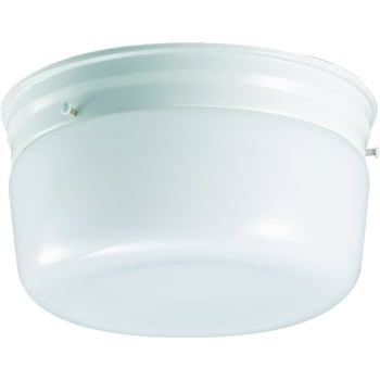 10 in 2-Light Drum Glass Flush Mount Ceiling Light Fixture (White)