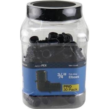 Image for Apollo 3/4 In. Plastic PEX-B Barb 90-Degree Elbow PRO Pack (30-Pack) from HD Supply