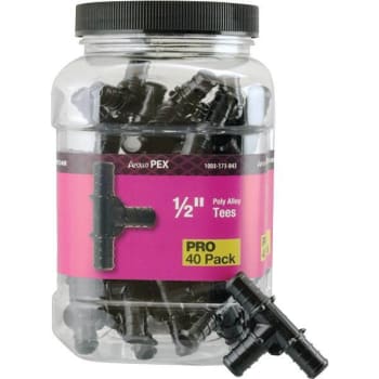Image for Apollo 1/2 In. Plastic PEX-B Barb Tee PRO Pack (40-Pack) from HD Supply