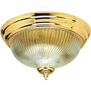 Seasons® 2-Light Incandescent Flush Mount Light W/ Clear Glass (Polished Brass)