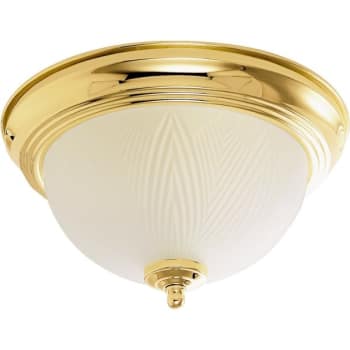 Seasons® 2-Light Incandescent Flush Mount Light W/ Frosted Glass (Polished Brass)