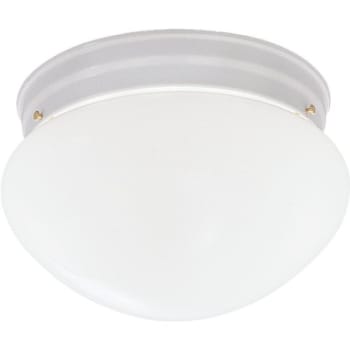 6 in 1-Light Mushroom Glass Flush-Mount Ceiling Light Fixture (White)
