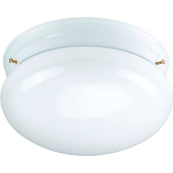 8 in 2-Light Mushroom Flush-Mount Ceiling Light Fixture (White)