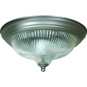 Seasons® 11-1/4 in 1-Light Round Flush-Mount Ceiling Light Fixture (Satin Nickel)