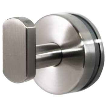 Preferred Bath Anello Single Glass Mount Robe Hook Brushed Nickel