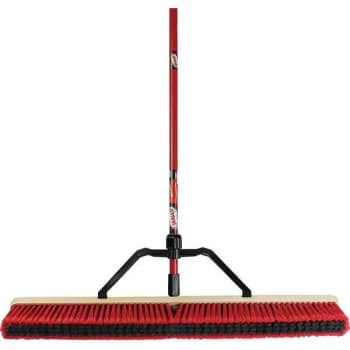 Libman 36 In. Multi-Surface Push Broom Set W/ Brace And Handle