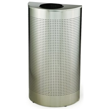Image for Rubbermaid Silhouettes 12 Gallon Open-Top Stainless Steel Half-Round Trash Can (Silver) from HD Supply