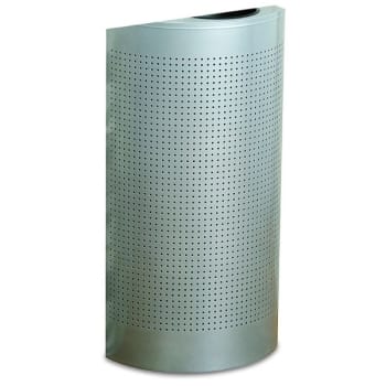 Image for Rubbermaid Silhouettes 12 Gallon Open-Top Half-Round Trash Can (Silver) from HD Supply