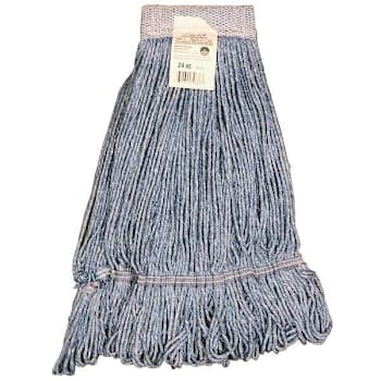 Alphapointe Inhibitor Wet Mop Head, Looped-End 24 Oz., Blue, Case Of 12