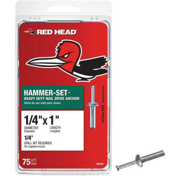 Image for Red Head 1/4 In. X 1 In. Hammer-Set Nail Drive Concrete Anchors (75-Pack) from HD Supply