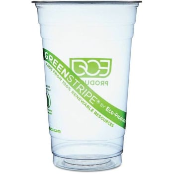 Image for Eco-Products 20 Oz. Green Stripe Renewable And Compostable Cold Cups (1000-Case) from HD Supply