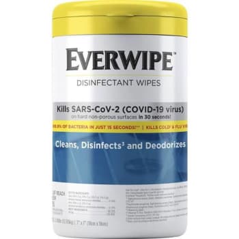 Image for Everwipe Lemon Scent Disinfecting Wipes (75-Count Wipes) (6-Case) from HD Supply