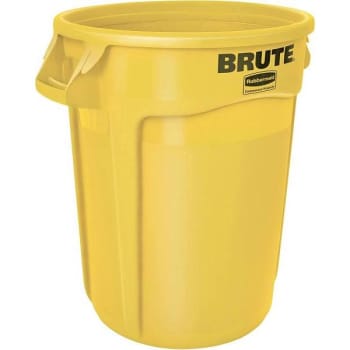 Image for Rubbermaid Commercial 32 Gal. Brute Open-Top Round Trash Can (Yellow) from HD Supply