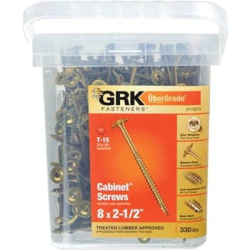 Image for Grk Fasteners #8 X 2-1/2 In. Star Drive Washer Head Cabinet Wood Screw (330-Pack) from HD Supply