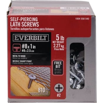 Image for Everbilt #8 X 1 In. Self Piercing Lath Screw 5 Lb. Box (810-Pack) from HD Supply