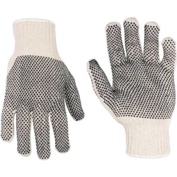 Image for Custom Leathercraft Large String Knit Work Gloves With Pvc Gripper Dots from HD Supply