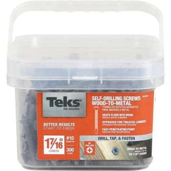 Teks #10 X 1-7/16 In. Phillips Round Head Screw With Wings (300-Pack)
