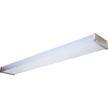 Lithonia Lighting® 4' Linear Fluorescent w/ Clear Ribbed Acrylic Diffuser and Brushed Nickel Detail