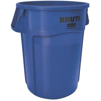 Image for Rubbermaid Commercial 44 Gal. Brute Round Vented Trash Can (Blue) from HD Supply