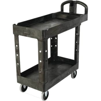 Image for Rubbermaid Commercial 25.9 In. W. Medium 2-Shelf Utility Cart (Black) from HD Supply