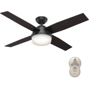 Image for Hunter Dempsey 52 In. Black LED Indoor/Outdoor Matte Ceiling Fan W/ Light And Remote from HD Supply