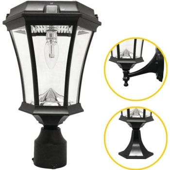 Image for Gama Sonic® Victorian Outdoor LED Solar Post-Top Fixture (Black) from HD Supply