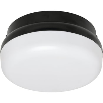 Image for 10 in 15 Watt Outdoor LED Polycarbonate Flush-Mount Ceiling Light (Black) from HD Supply